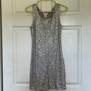 Silver sequin dress